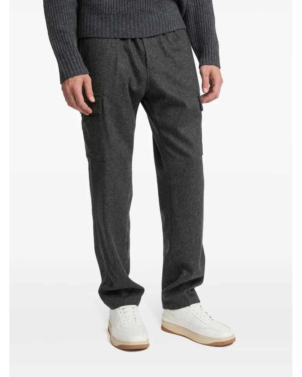 Yves Salomon Gray Knitted Tapered Trousers for men