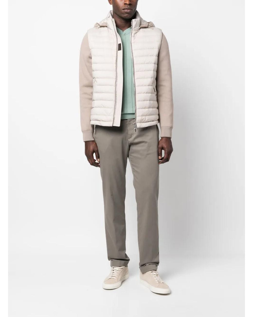 Moorer Natural Padded Bomber Jacket for men