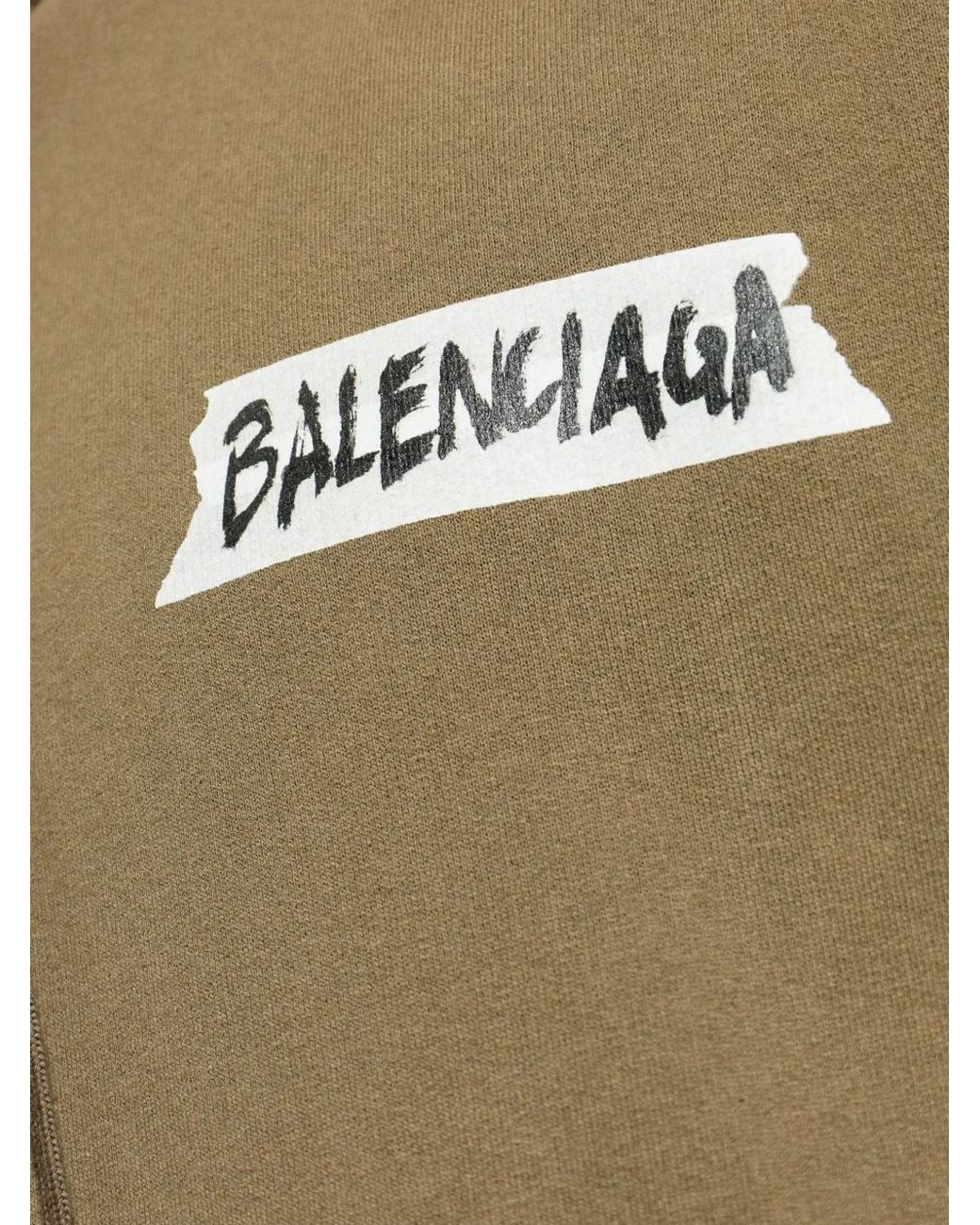 Balenciaga Green Masking Tape Oversized Zip-Up Hoodie for men