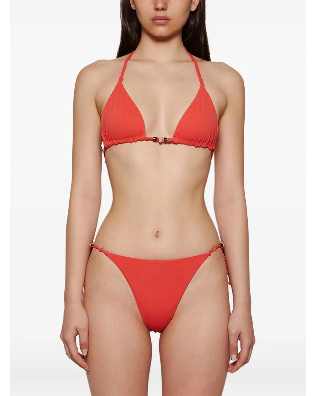 BOUND Red Triangle Beaded Bikini