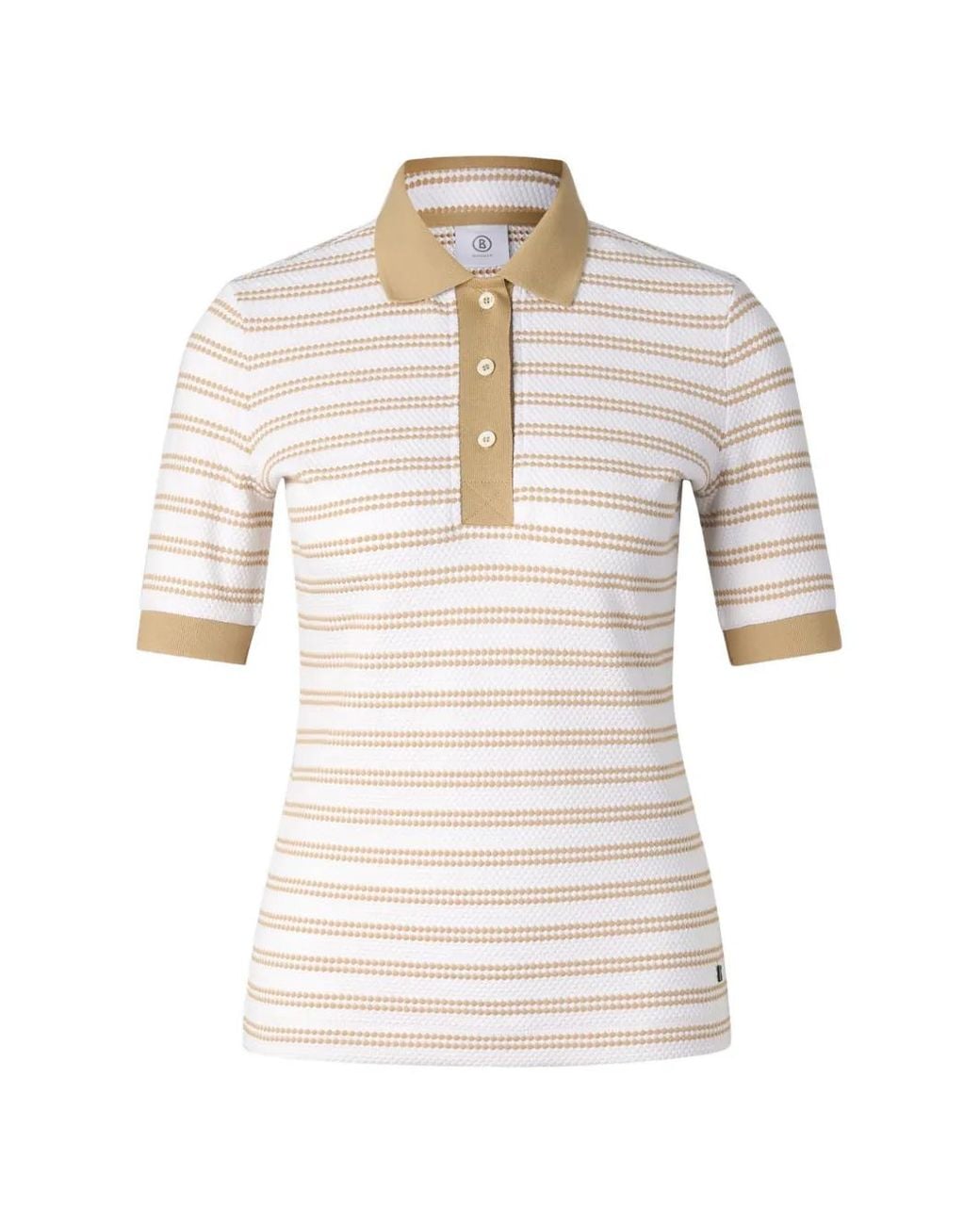 Bogner White Wendy Striped Polo Shirt