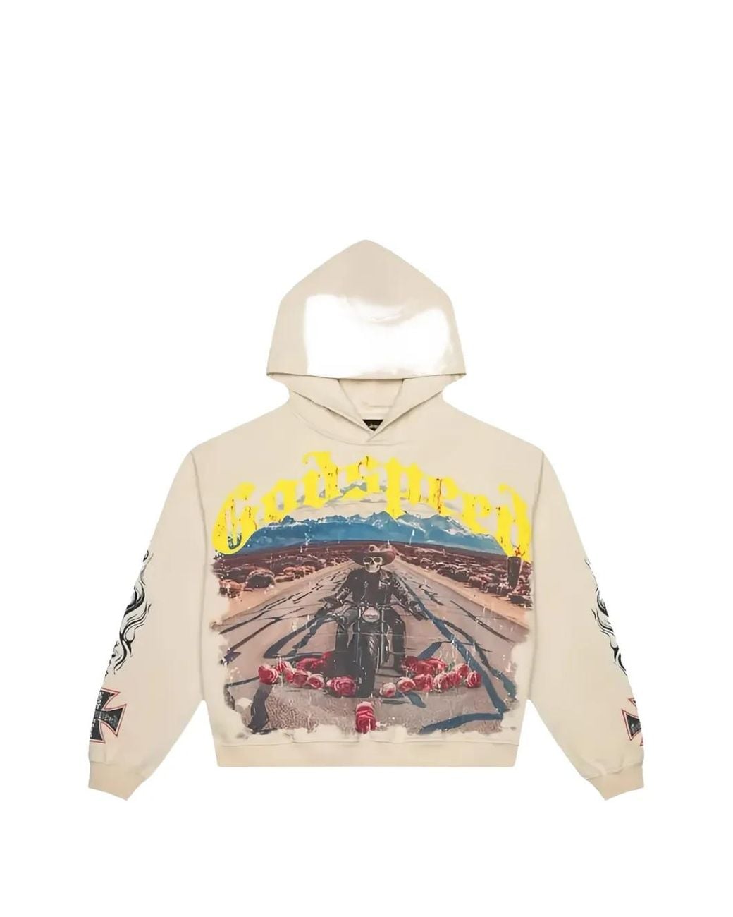 Godspeed Natural Long Lonely Road Hoodie for men