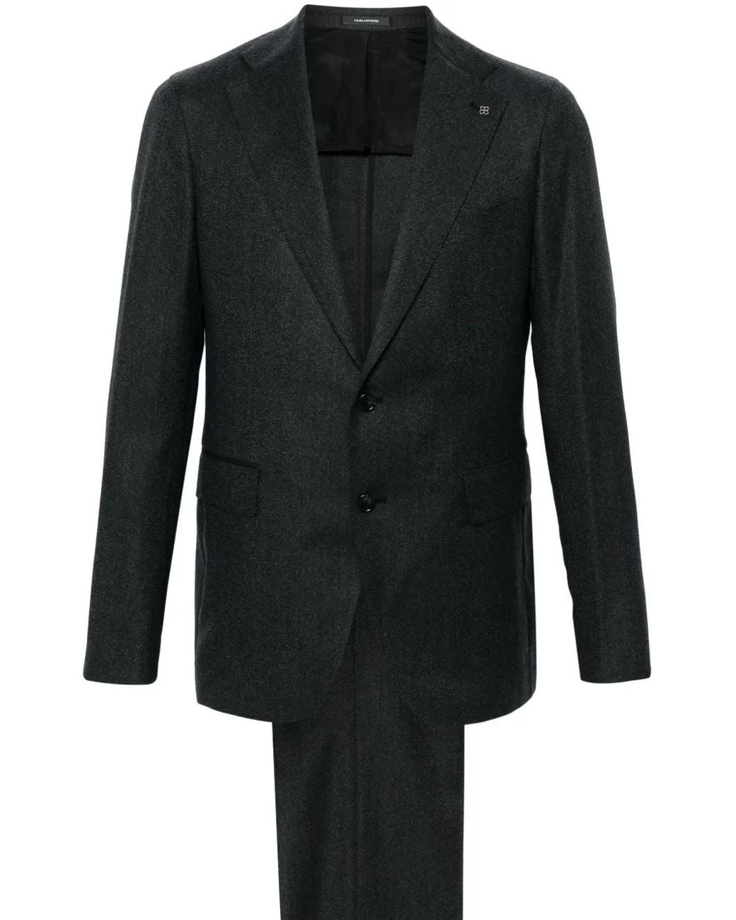 Tagliatore Black Logo-Brooch Suit for men