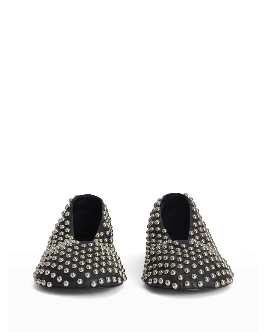 Jil Sander Gray Studded Ballerina Shoes