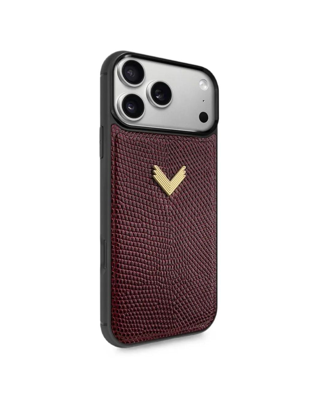 Velante Purple Lizard-Effect Leather-Panel Phone Case
