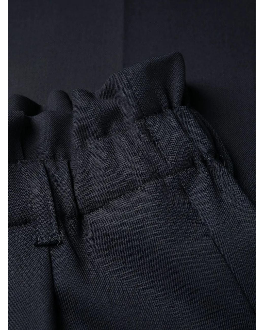 P.A.R.O.S.H. Blue Tailored Straight Pants With Gathered Waistband