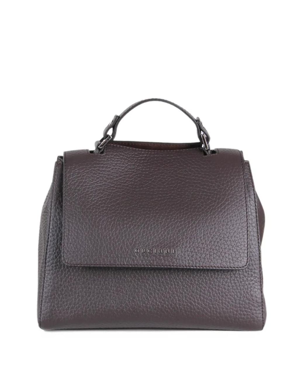 Orciani Gray Small Sveva Soft Grained Leather Tote Bag