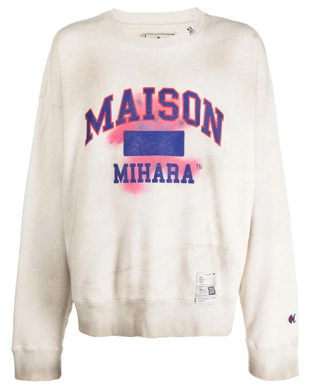 Maison Mihara Yasuhiro White Logo-Print Cotton Sweatshirt for men