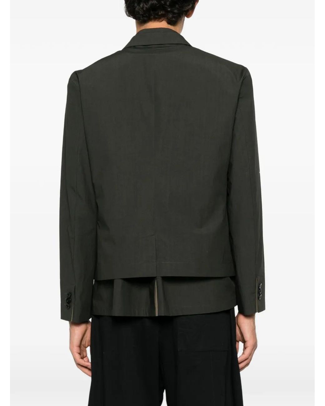 Sacai Black Layered Single-Breasted Blazer for men