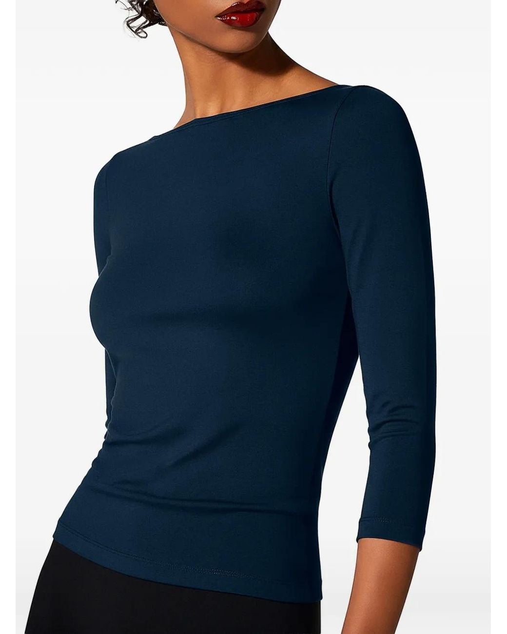 Wolford Blue Long-Sleeved Cordoba Top