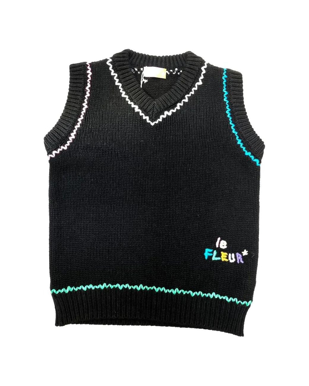 GOLF le FLEUR Black Craggy Sleeveless Sweater for men