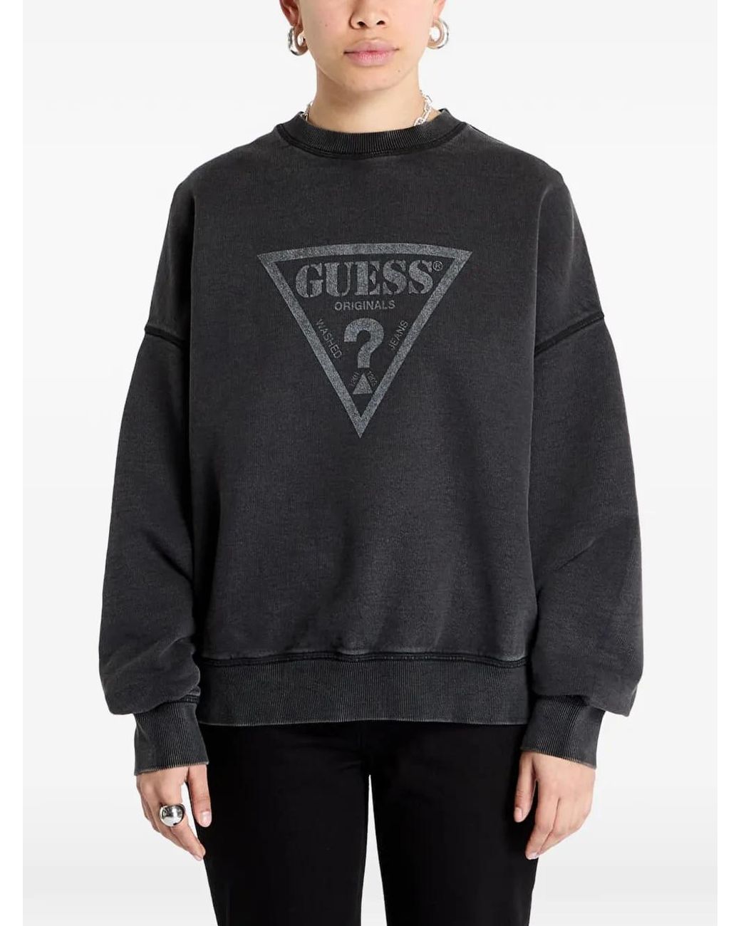 Jersey Con Logo Estampado Guess de color Black