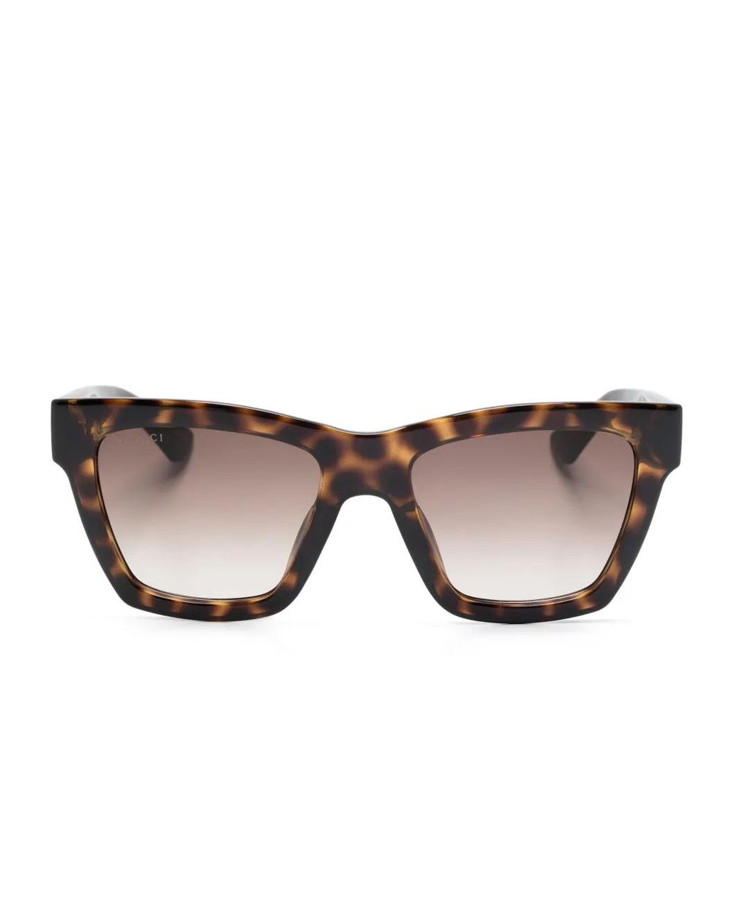 Gucci Brown Square-Frame Tortoiseshell Sunglasses