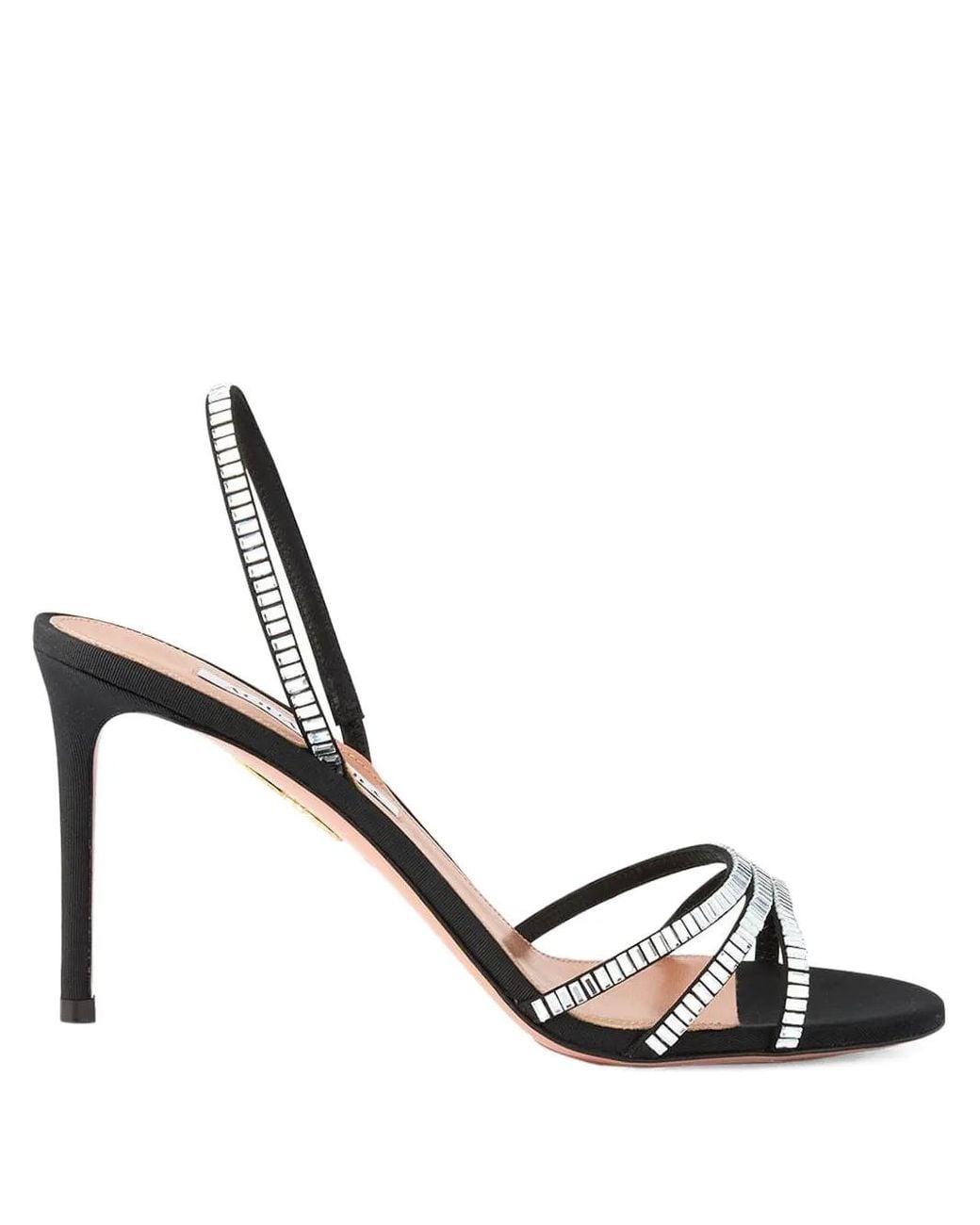 Aquazzura Metallic Crystal-Embellished Slingback Sandals