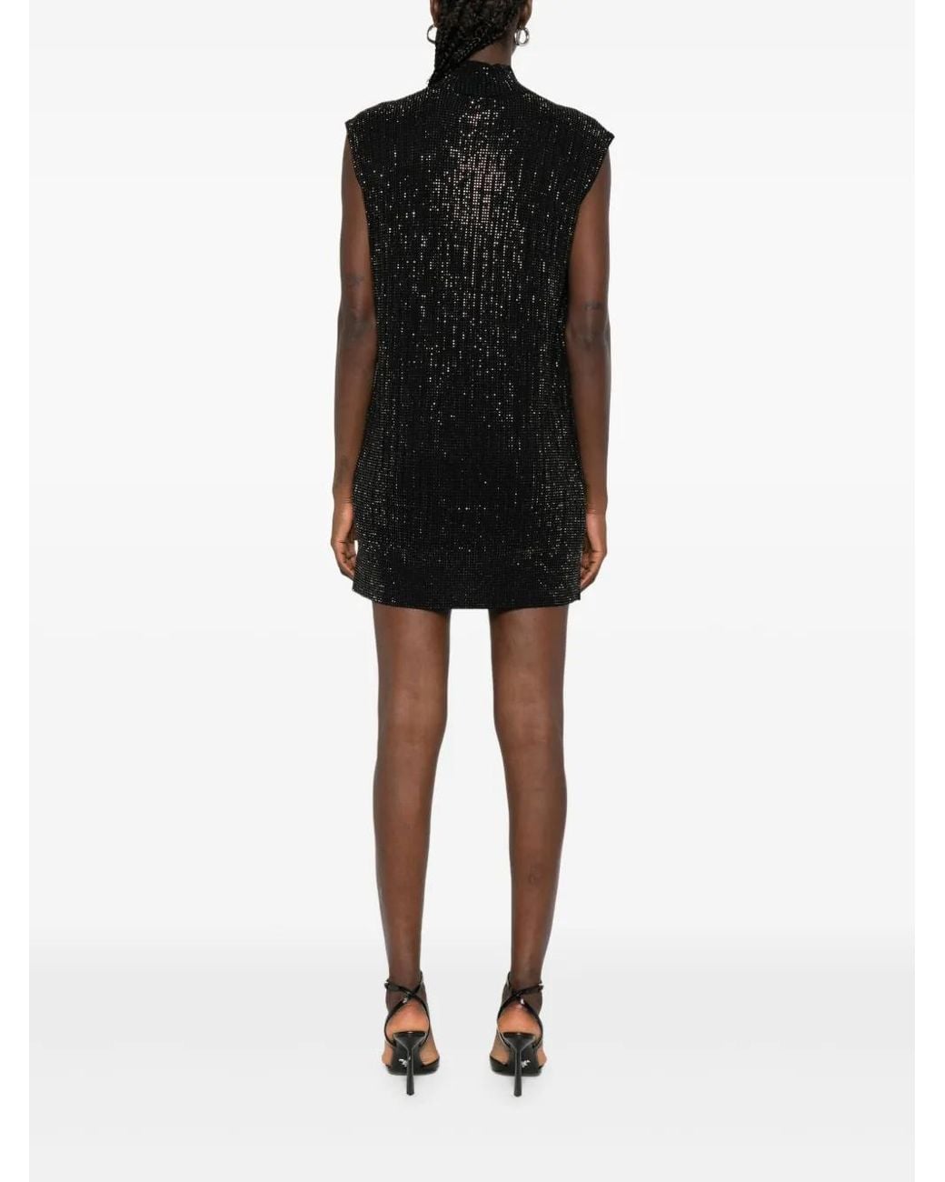 Emporio Armani Black Wool Blend Mini Dress