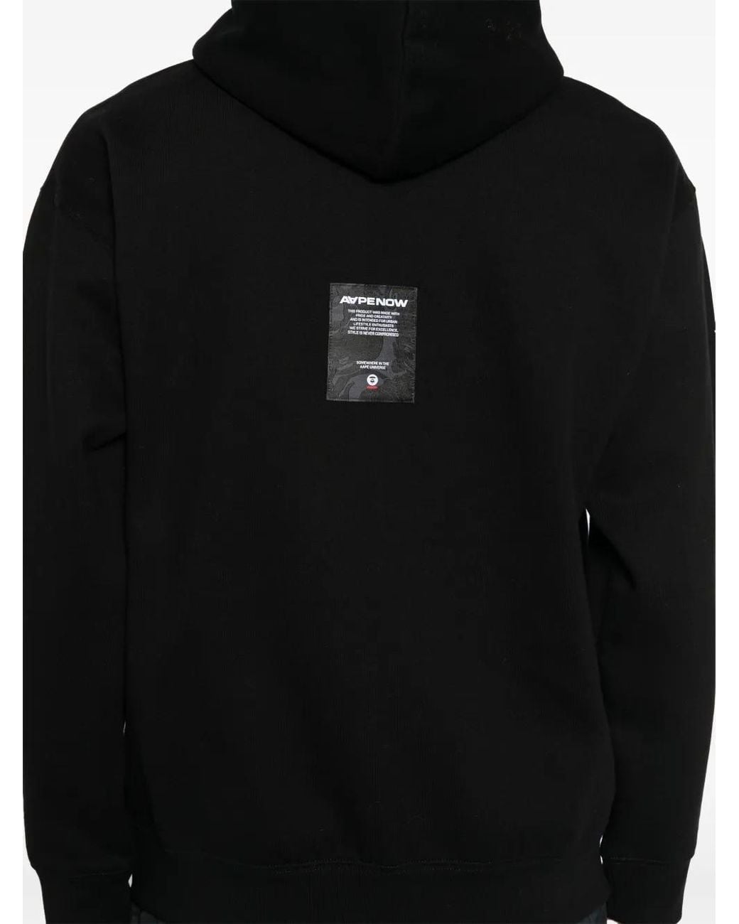 Aape By A Bathing Ape Black Logo Patched Hooded Jacket for men
