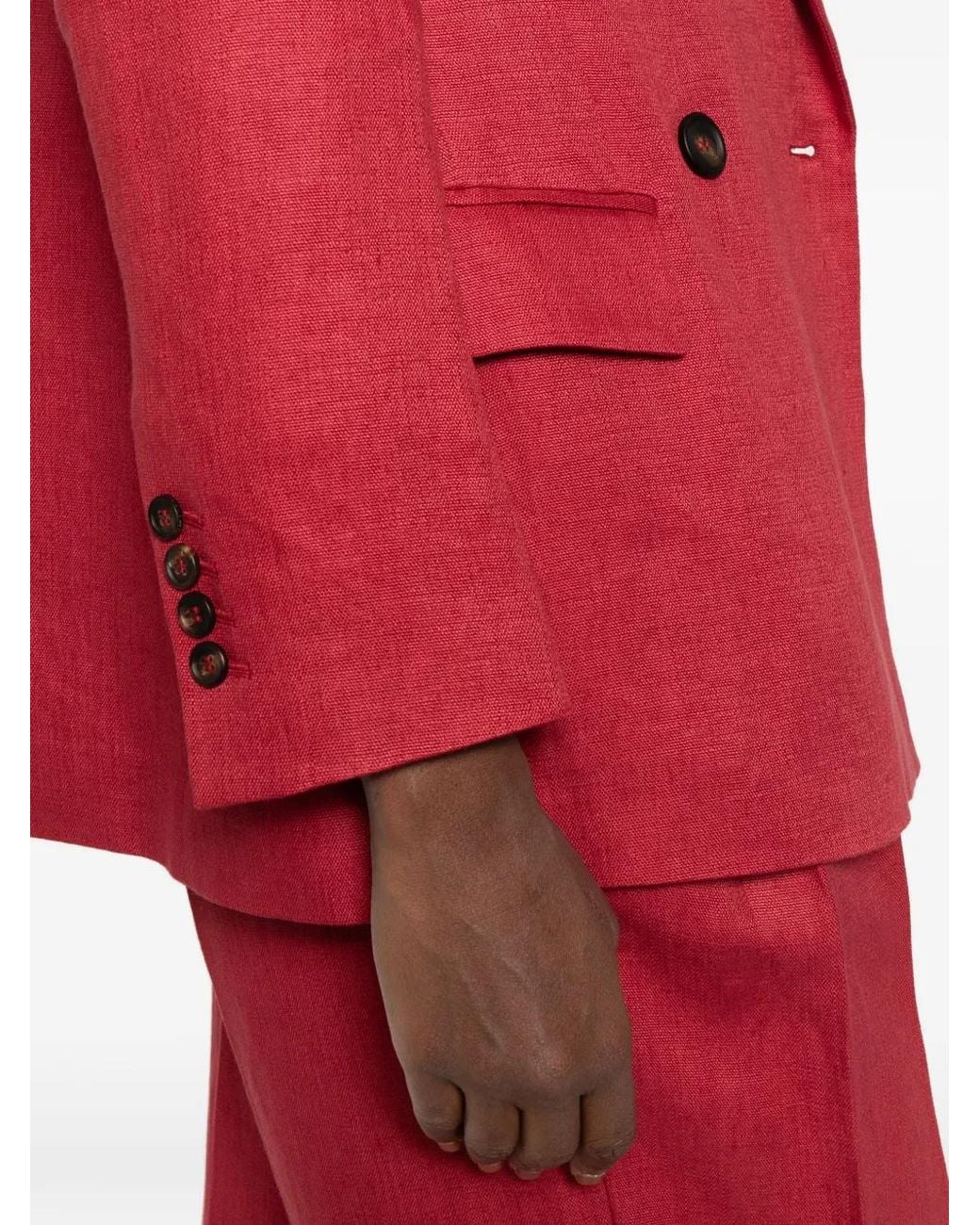 Brunello Cucinelli Red Double-Breasted Jacket