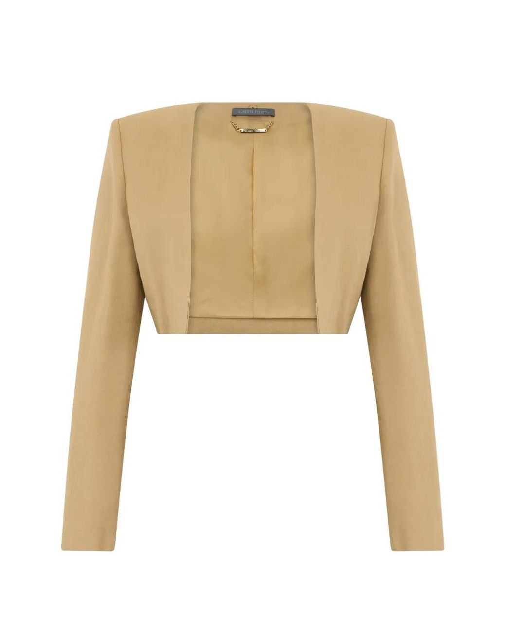 Alberta Ferretti White Cropped Open-Front Jacket
