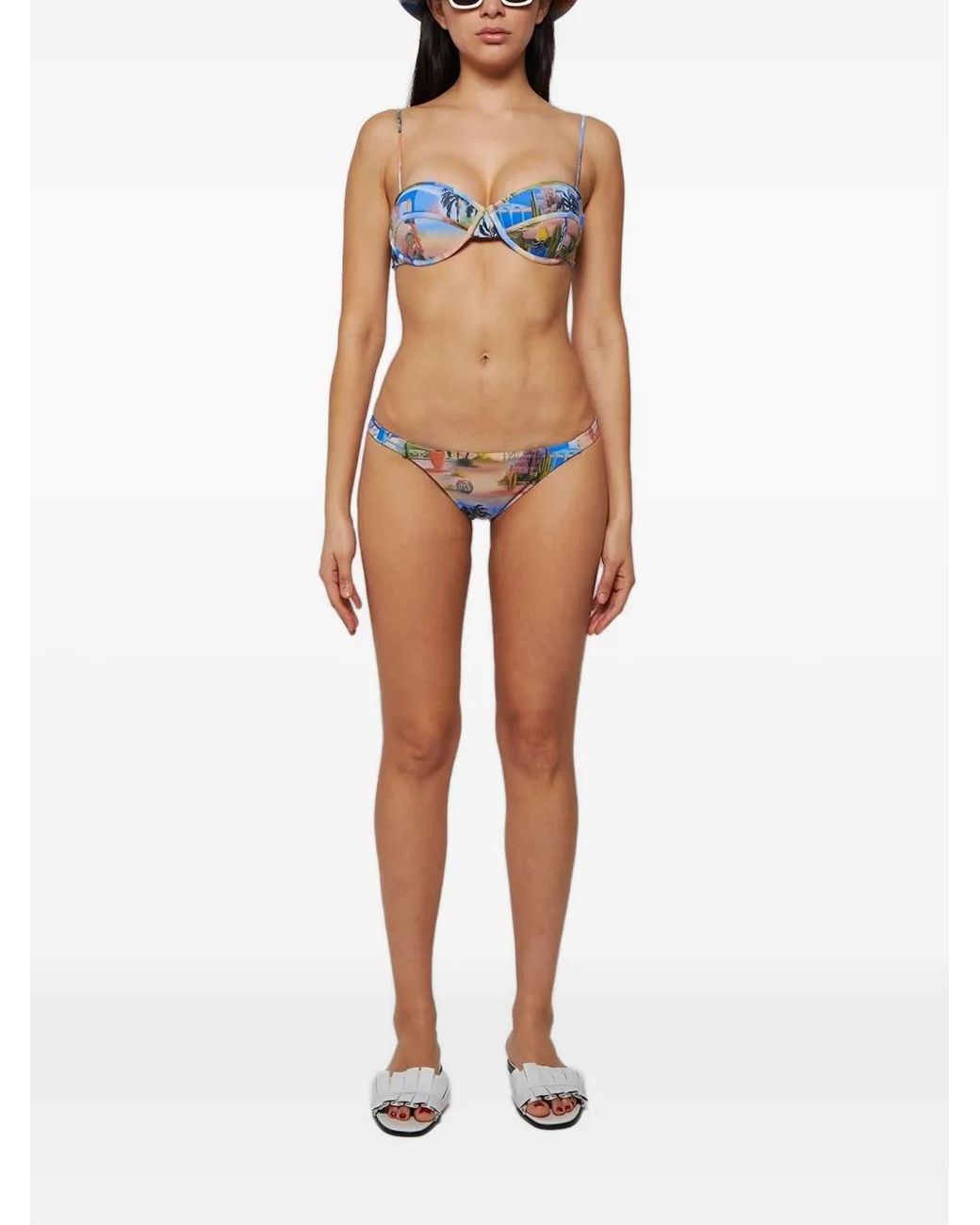 Les Benjamins Blue Printed Bikini Bottom