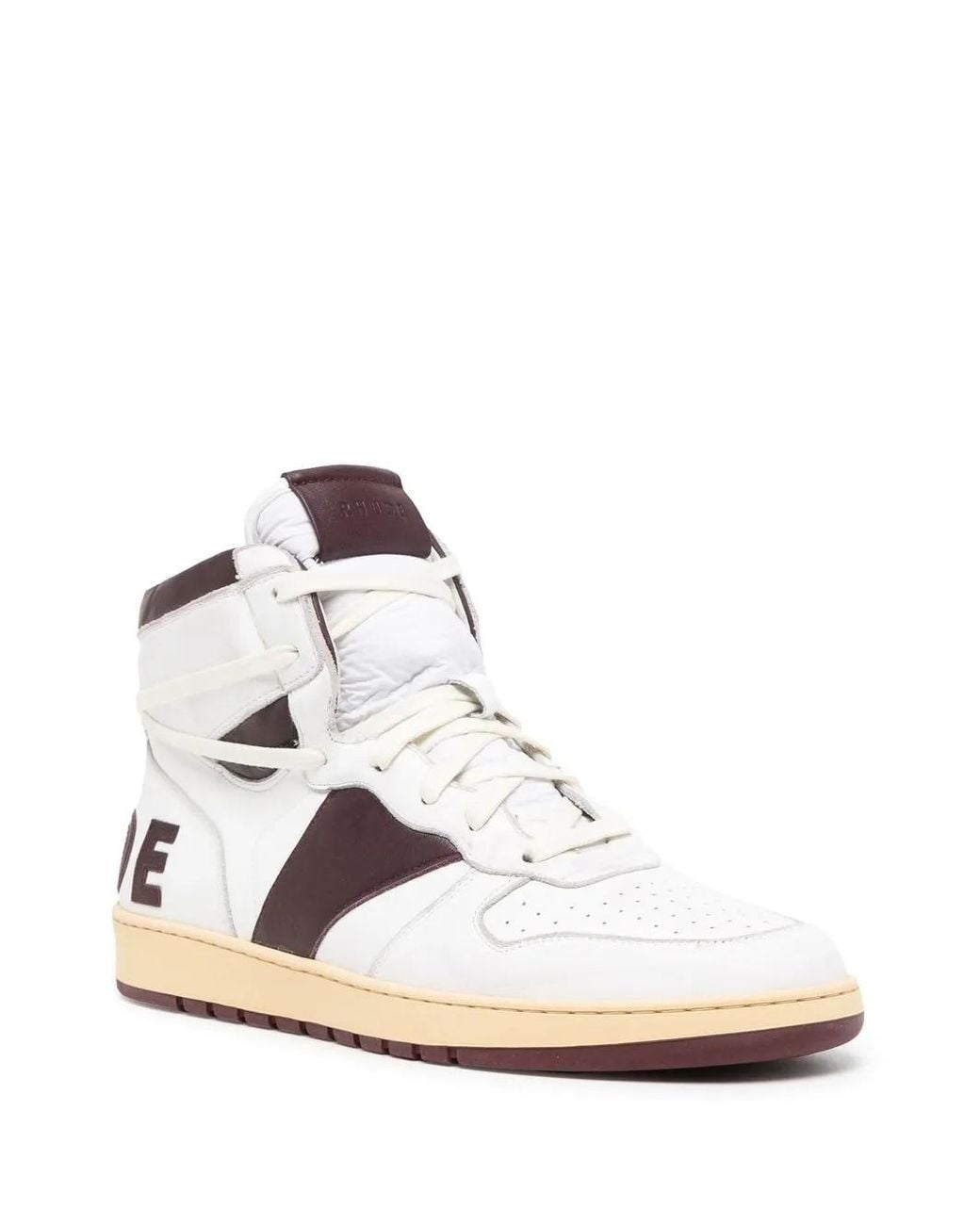 Rhude White Logo High-Top Sneakers for men