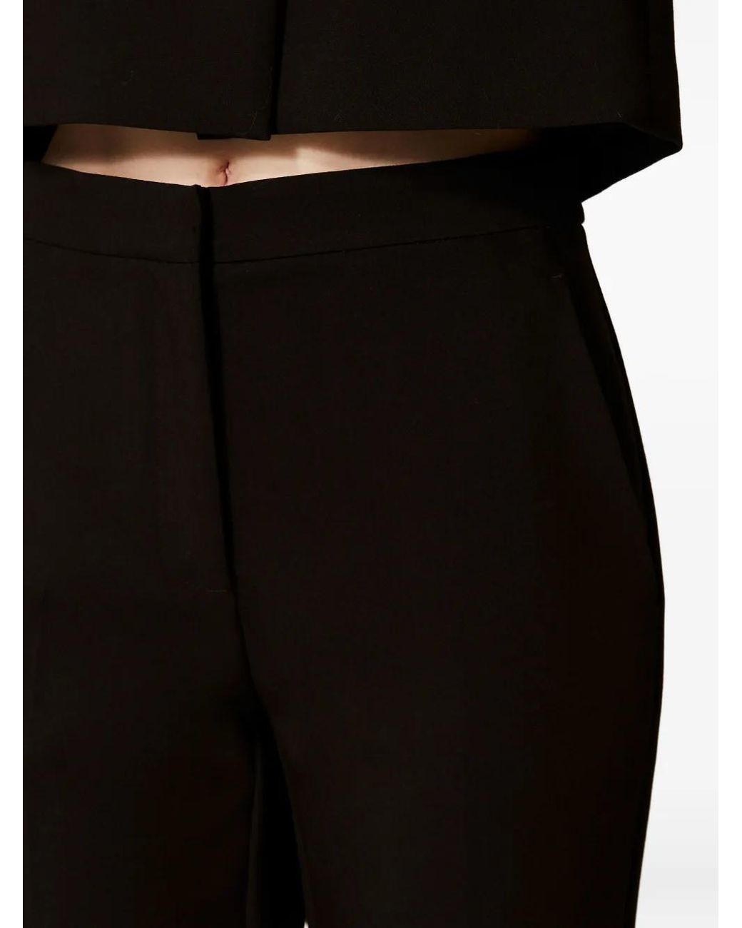 Twinset Black Flared Side-Pocket Trousers
