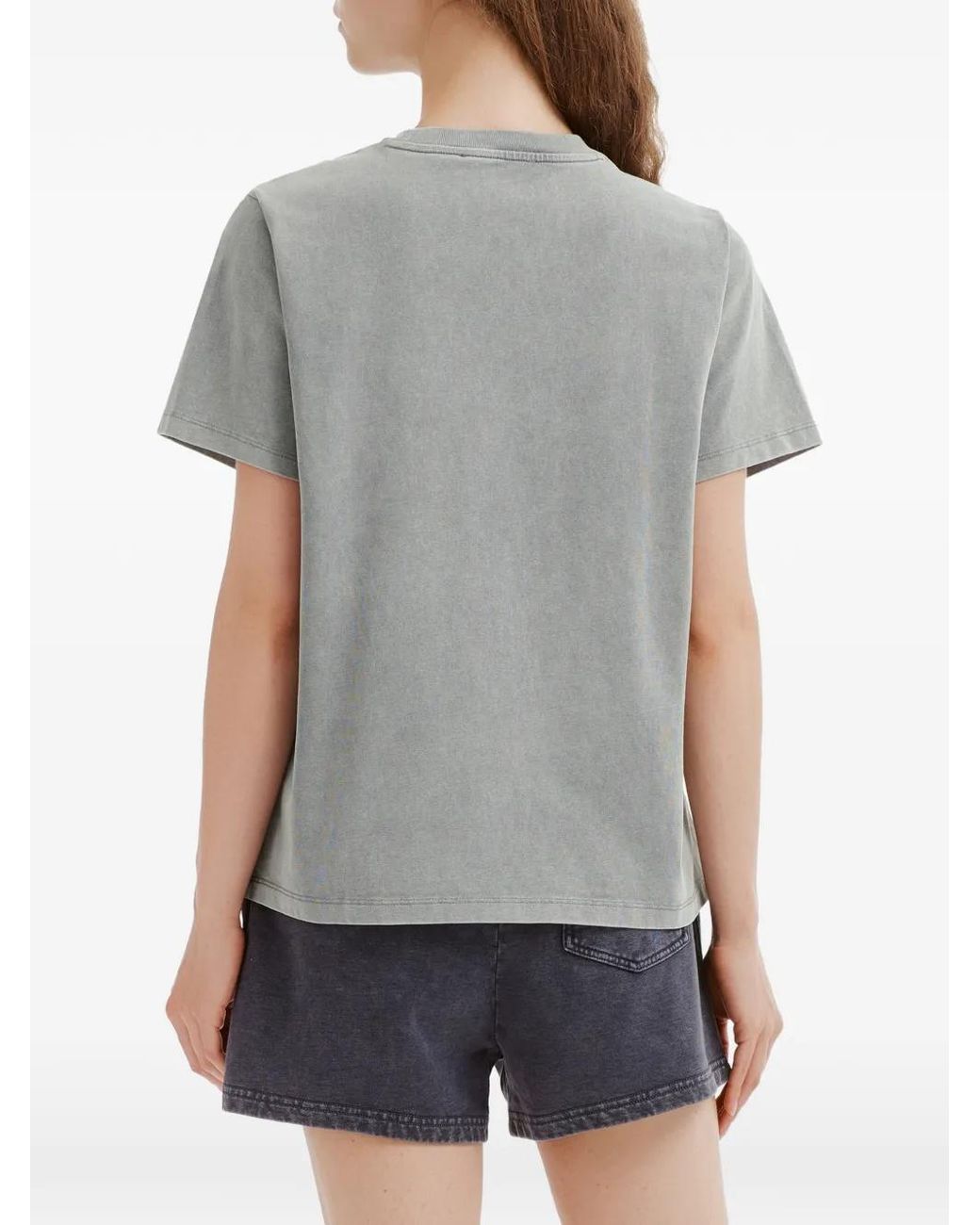 Mini Cream Gray Graphic-Print T-Shirt