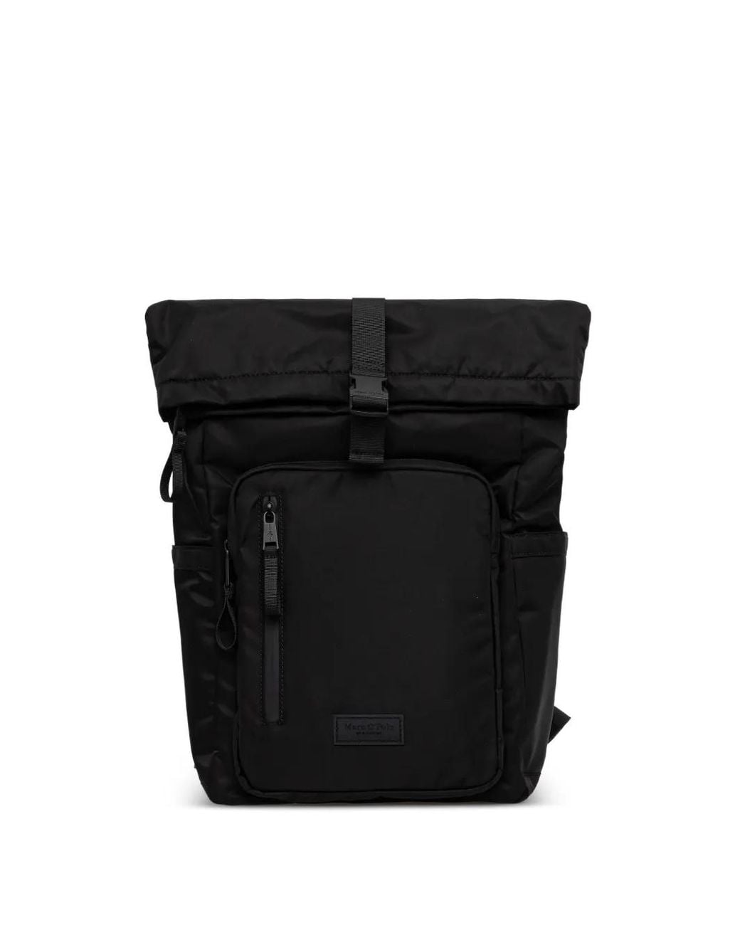 Marc O' Polo Black Buckle Rolltop Backpack for men
