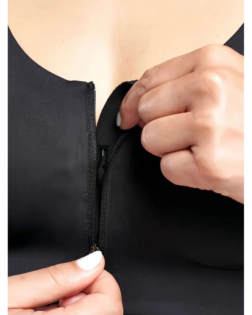 SQUATWOLF White Zip-Front Bra Top