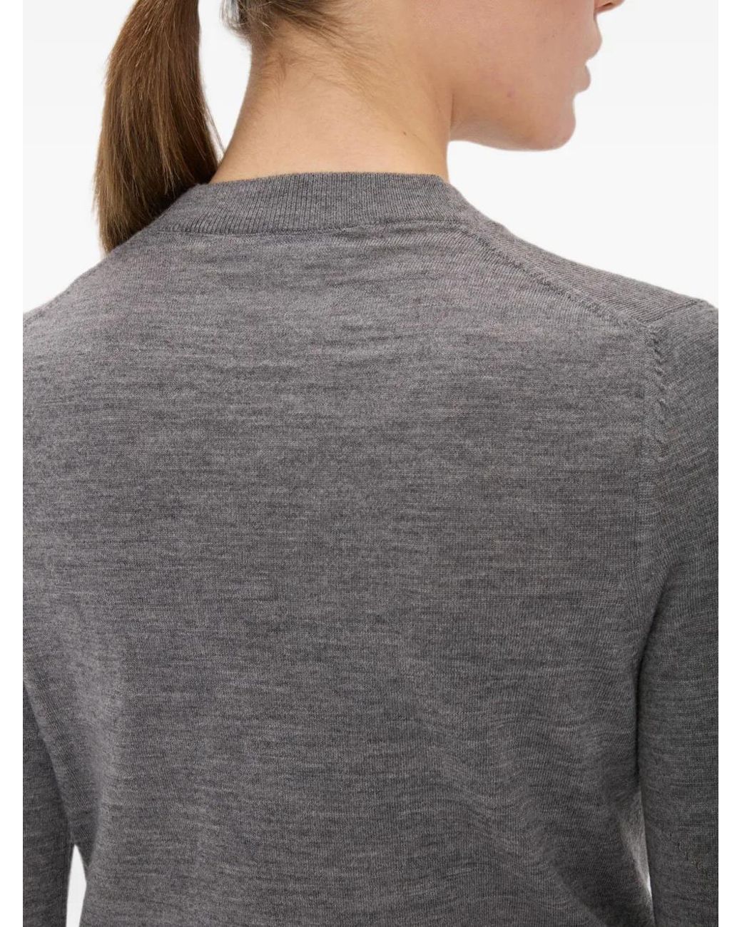 Victoria Beckham Gray Austen Mock-Neck Sweater