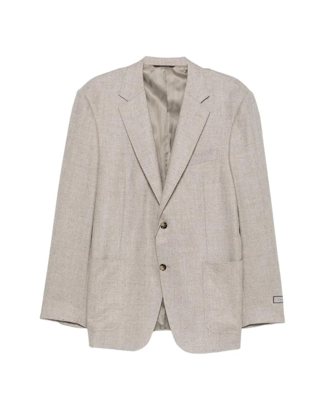 Canali Gray Single-Breasted Wool-Blend Blazer for men