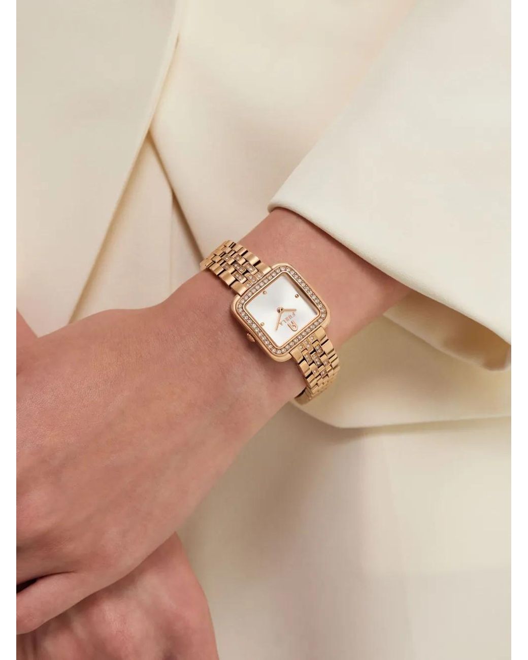 Furla White Diamante 30Mm Watch