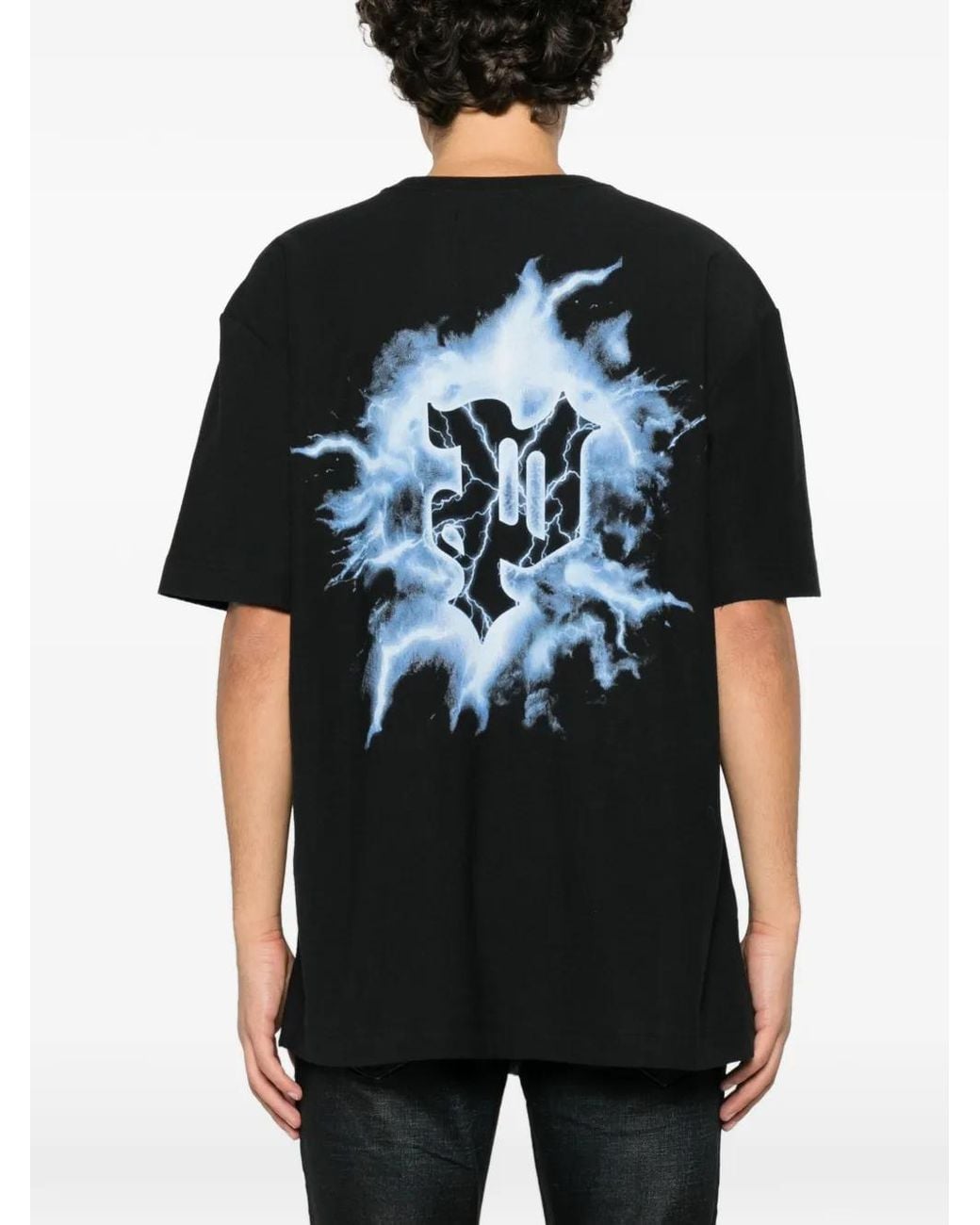 Purple Brand Black Graphic-Print T-Shirt for men