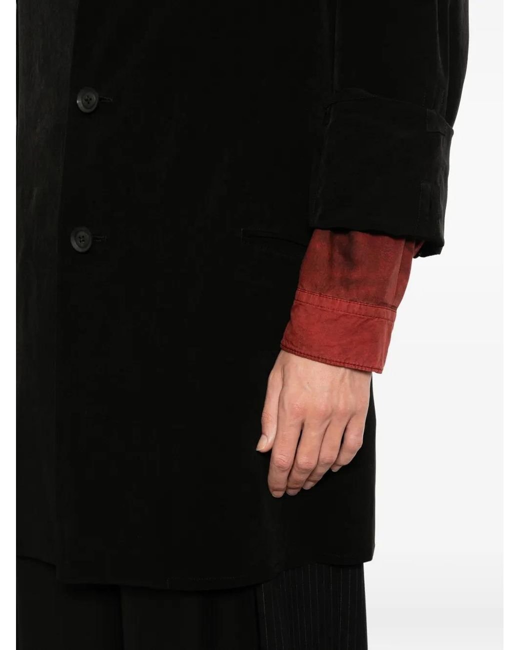 Yohji Yamamoto Black Buttoned-Cuffs Blazer for men