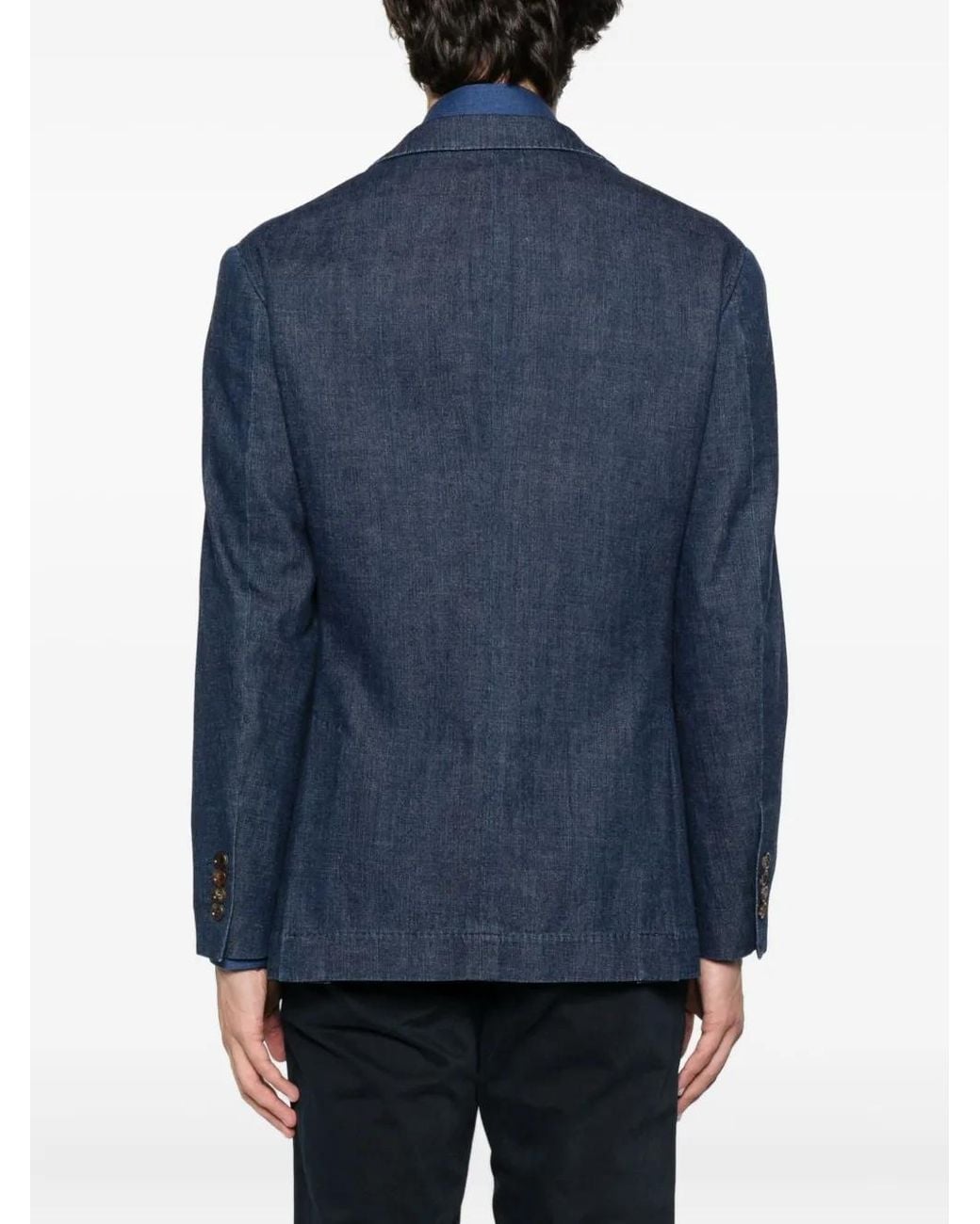 Brunello Cucinelli Denim Single Breasted Jacke in Blue für Herren