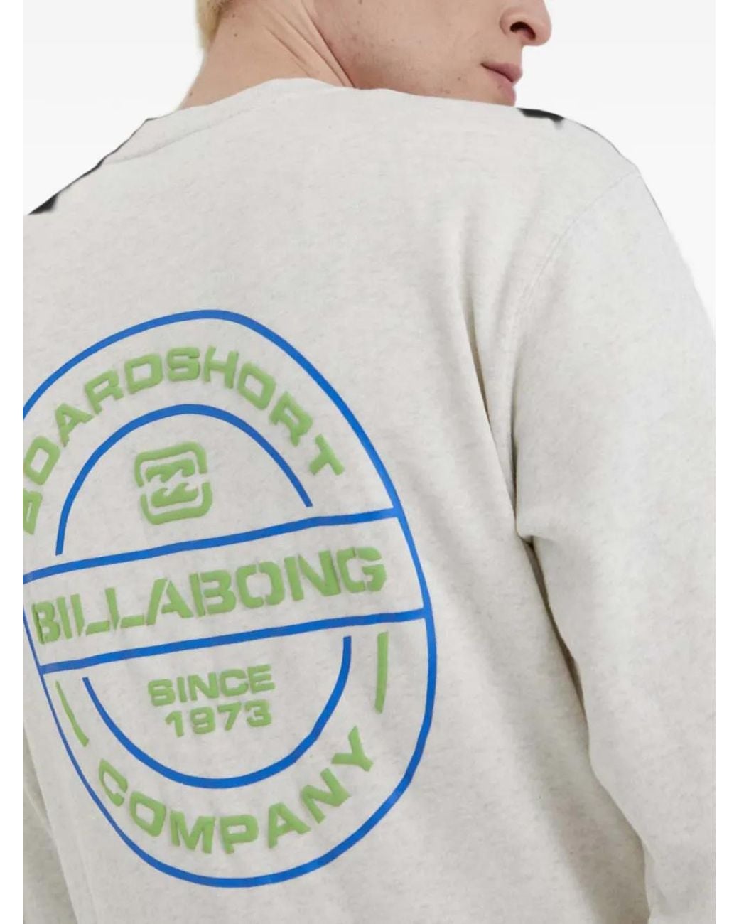 Billabong White Short Sands Logo-Print Sweatshirt for men
