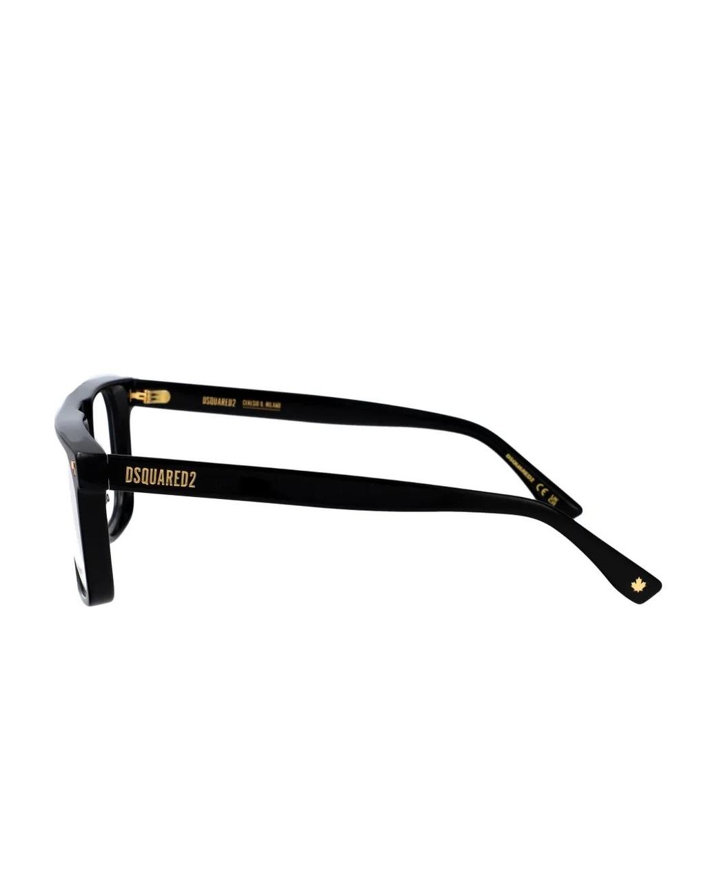 DSquared² Black Rectangle-Frame Glasses for men