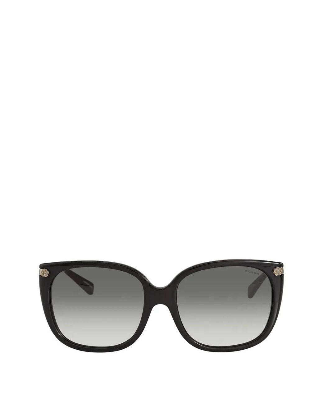COACH Gray Square-Frame Floral-Embellished Sunglasses