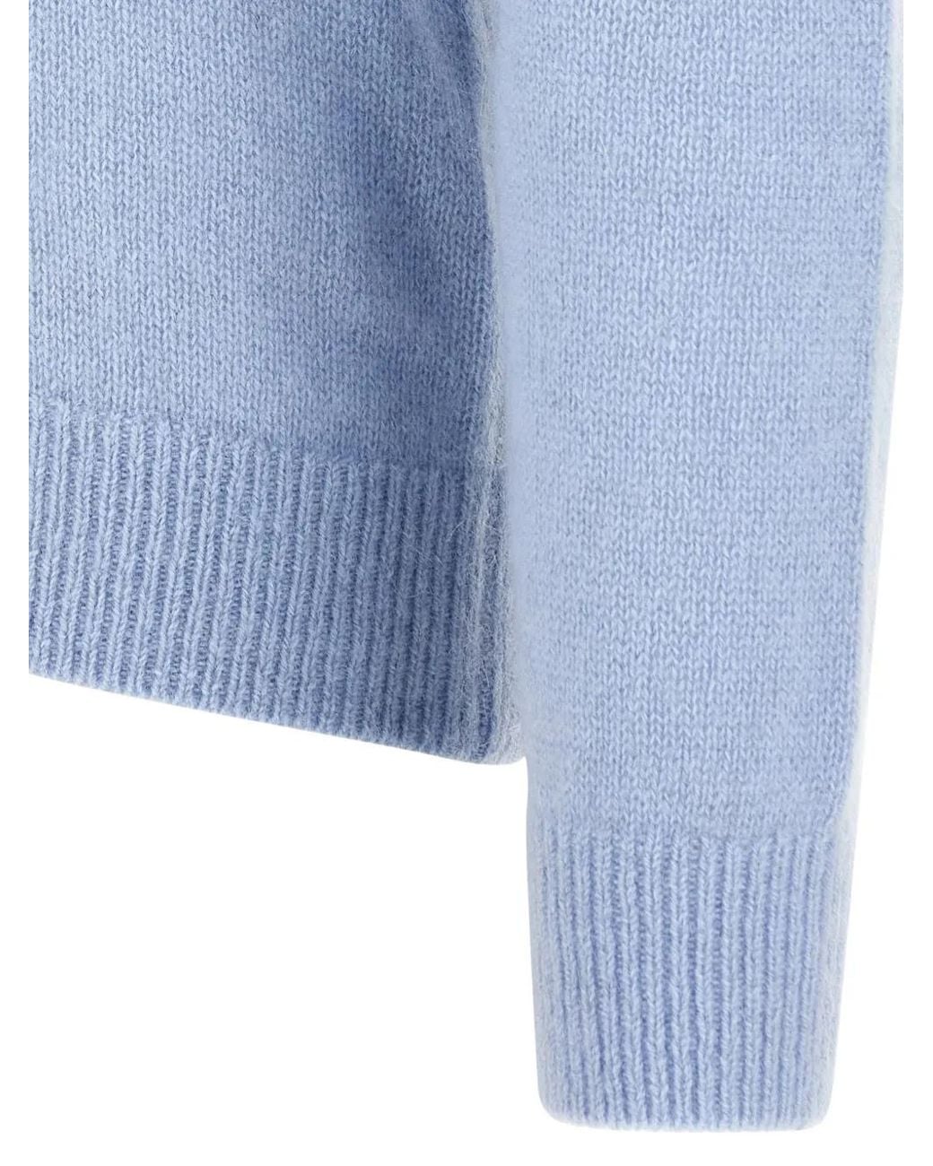 LARMERI STUDIO Blue Long-Sleeve Cashmere Polo Shirt for men