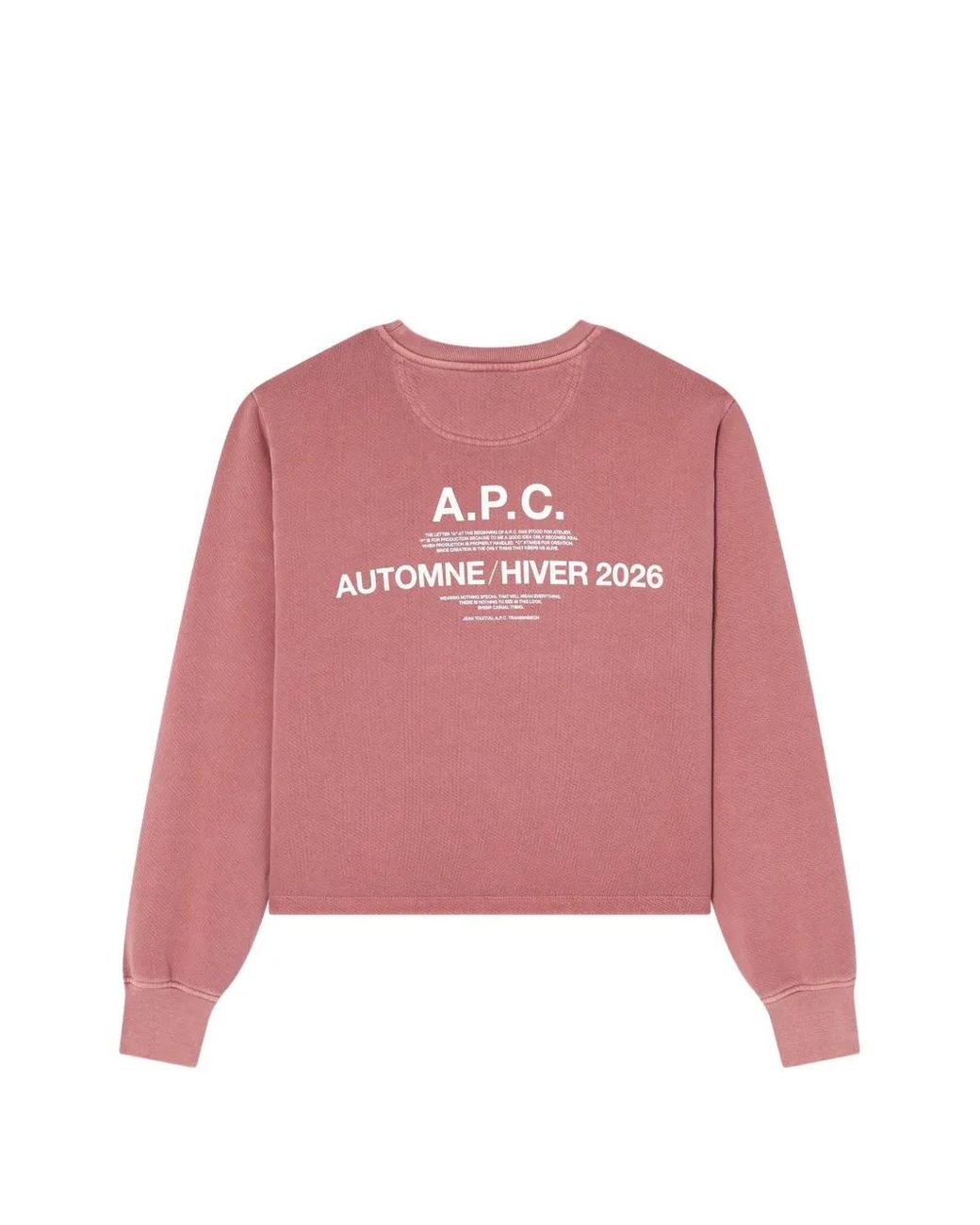 A.P.C. Pink Logo-Print Cropped Sweatshirt