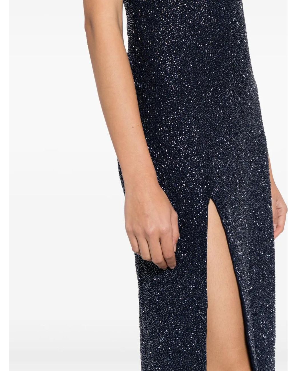 Staud Blue Le Sable Glitter Midi Dress