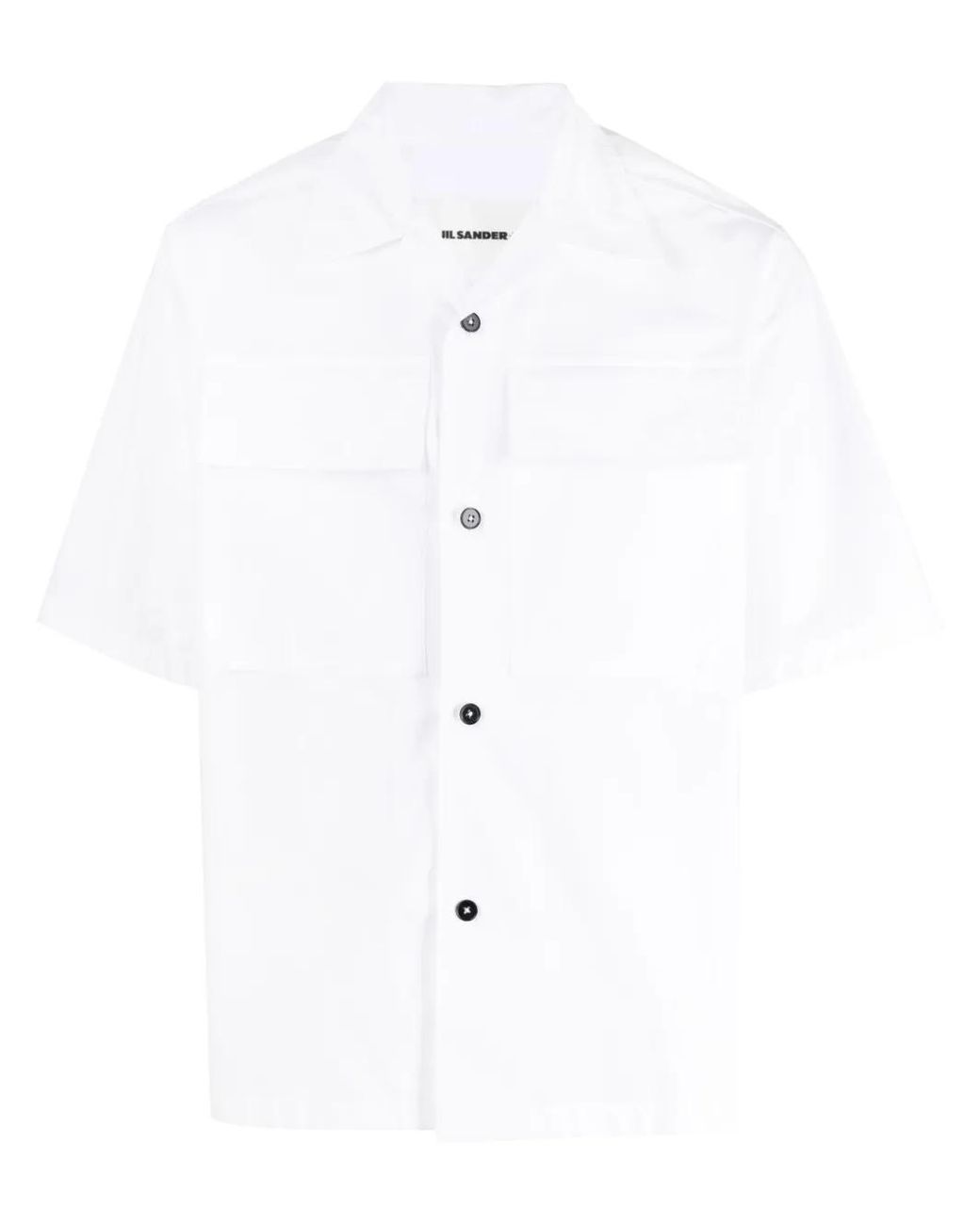 Jil Sander White Short-Sleeved Overshirt With Patch Pockets for men