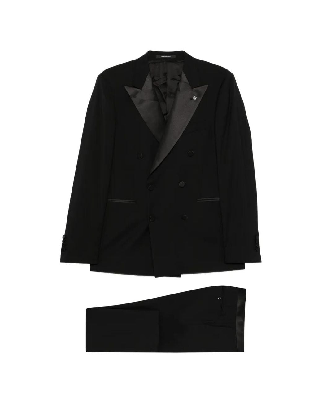 Tagliatore Black Double-Breasted Suit for men