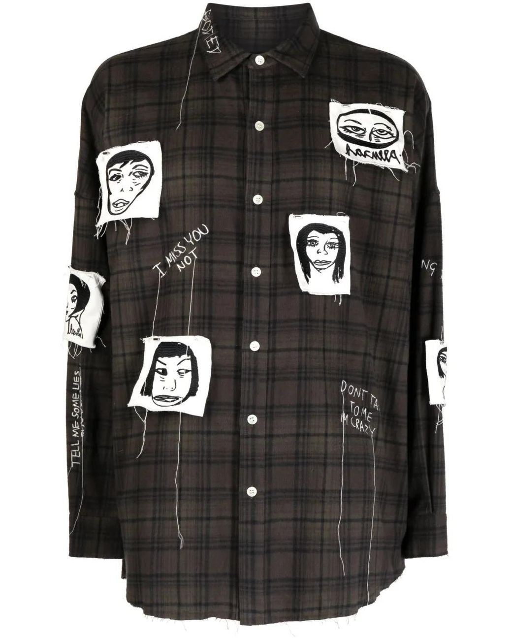 Haculla Black Sick Of It All Plaid-Pattern Cotton Shirt for men