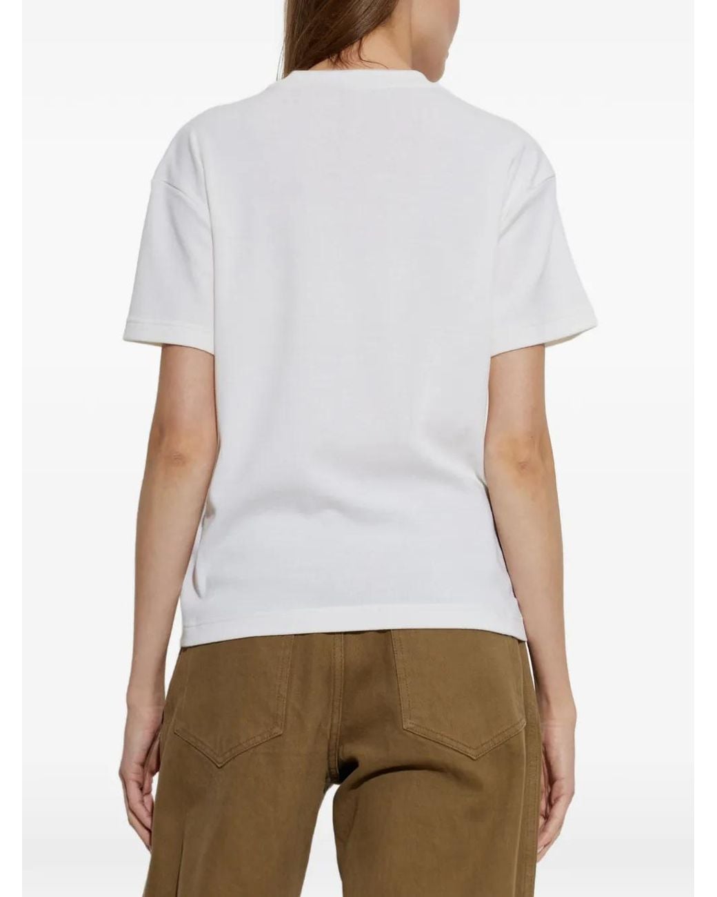 Jil Sander White Embroidered-Dot T-Shirt