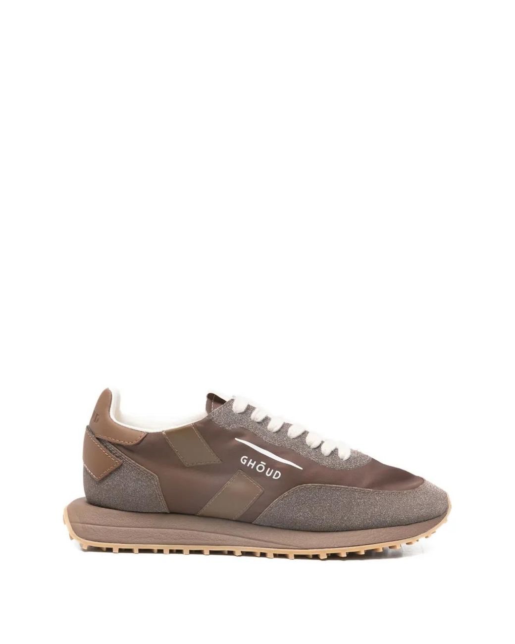GHOUD VENICE Brown Rush Glitter-Detail Panel Sneakers