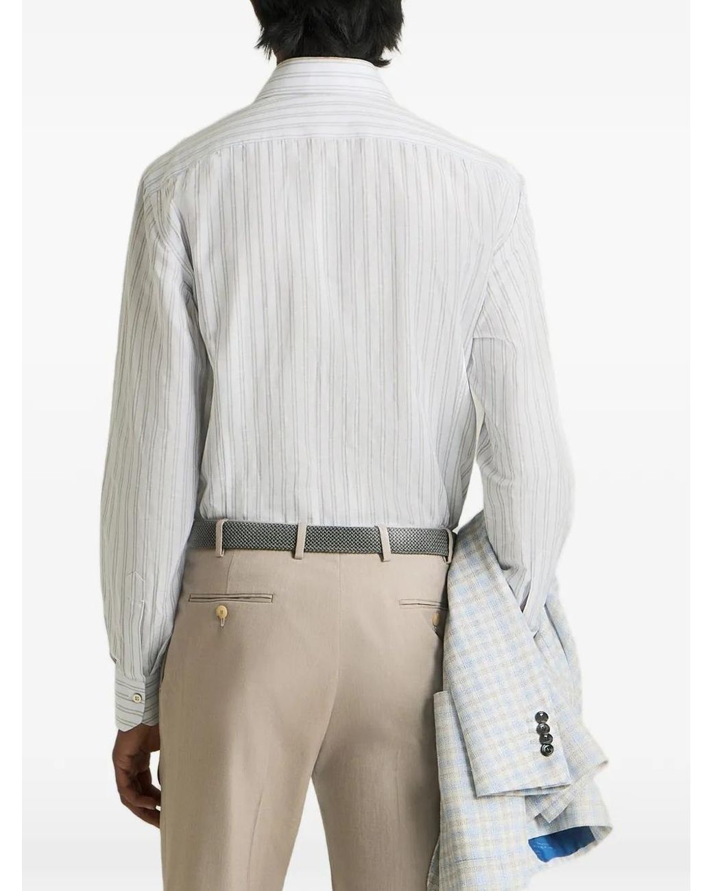 Kiton Gray Belt-Loop Trousers for men