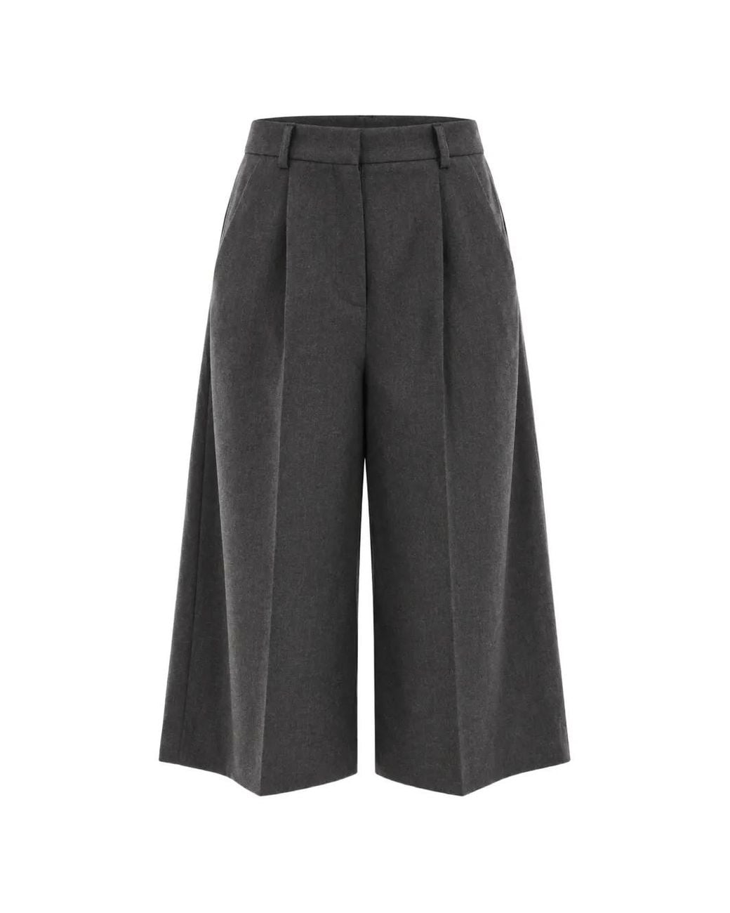 Marella Gray Pleated Tailored Trousers
