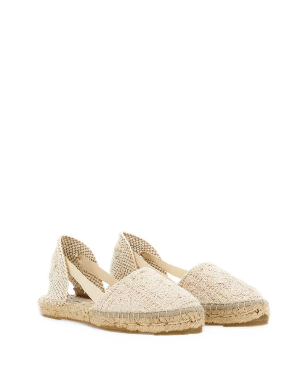 Manebí Natural Crochet-Knit Espadrilles