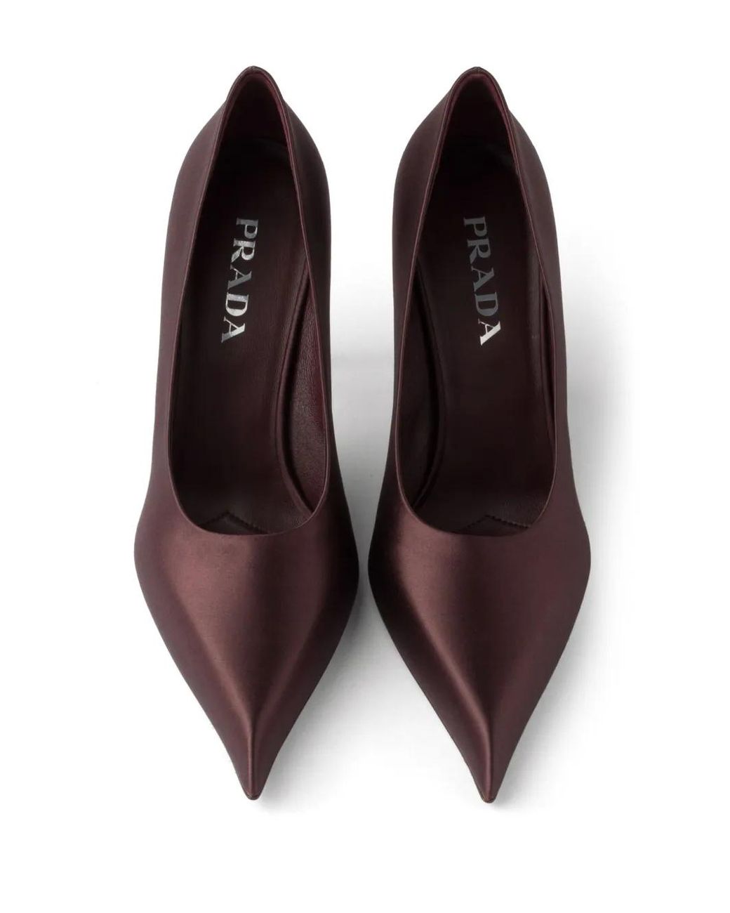 Prada Purple 85Mm Satin Pumps