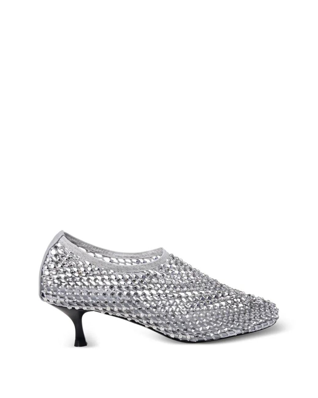 strategia shoes Connie Embellished Net Pumps in Gray | Lyst